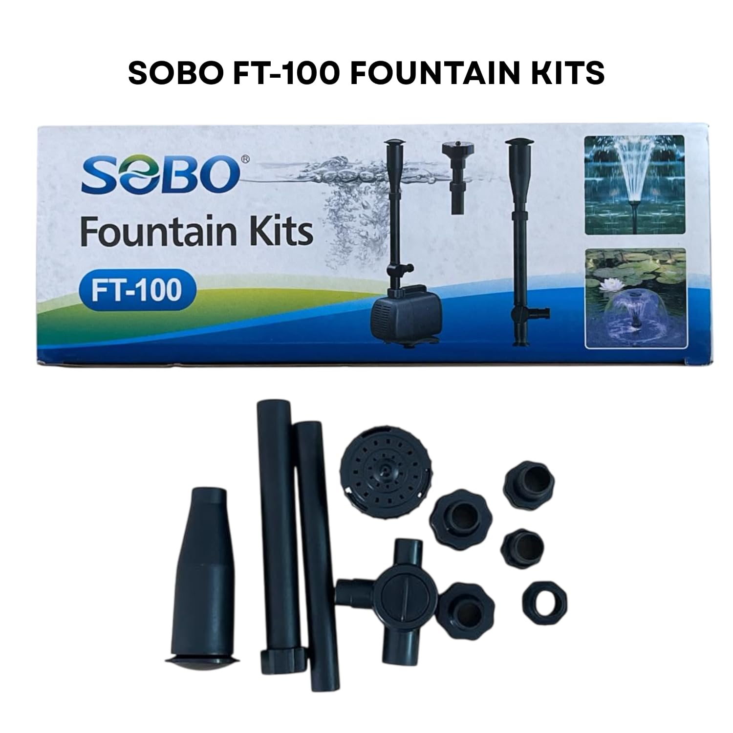S0B0 FT-100 Water Fountain Kit for Aquarium | Extension Parts for Aquarium Water Fountain | No Water Pump Included | Original from Tunai Store