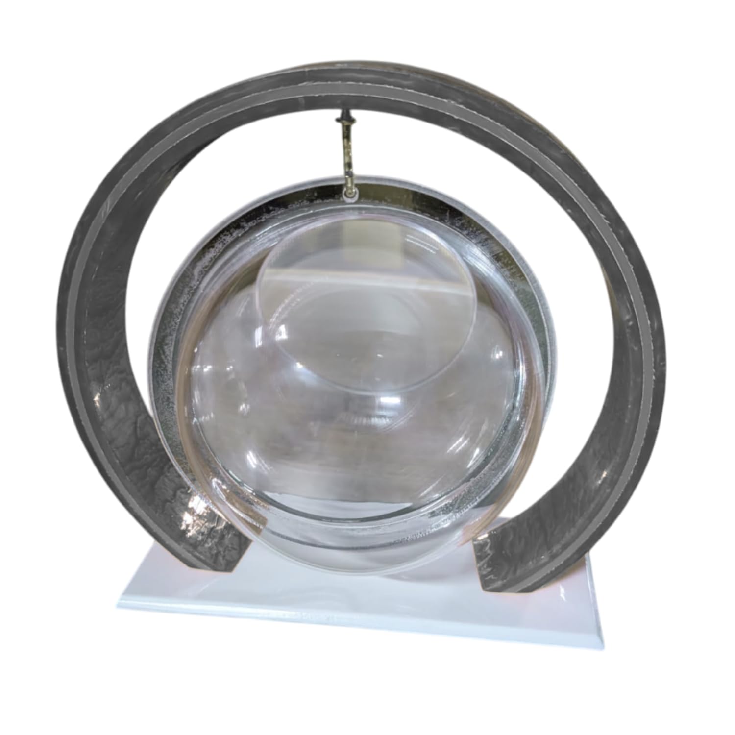 Double Bowl 6-inch White Round Fish Bowl – Standing & Hanging Decorative Aquarium for Home & Office | 2-in-1 Double Bowl Round Fish Tank