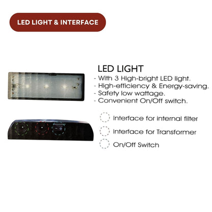 Dophin BT-111 Mini Aquarium Fish Tank | Unique Design | Complete 3-in-1 Kit | Includes Crystal Clear Tank, Filtering System and LED Light | Capacity - 5.6L Fish Tank (Original from Tunai Store)