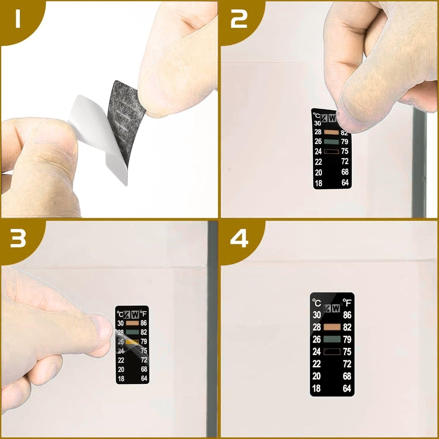 Dophin TH-007 Digital Thermometer for Aquarium Fish Tank | Self Adhesive Sticker | Easy Accurate Readings | (Original from Tunai Store) (TH-007)