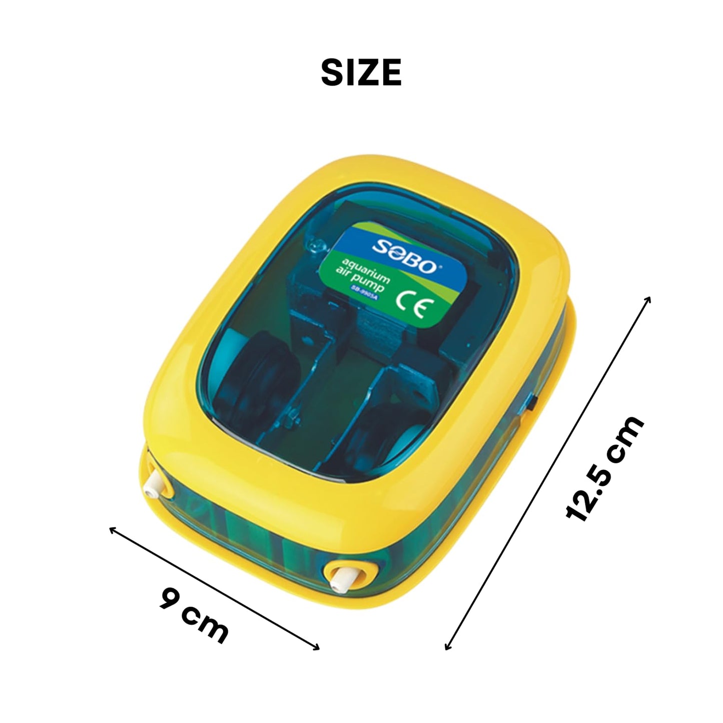 S0B0 SB-9905A Air Pump for Aquarium Fish Tank | Minimal Noise Output and Vibration | Adjustable Flow Rate | Dual Outlet | Power: 4.2W | F.Max: 2 x 5.5L/min | Original from Tunai Store