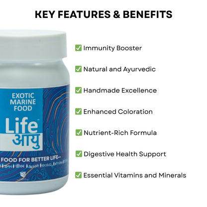 Life AAYU Marine Fish Food | Nutrient-Packed Diet | (70 GMS, Exotic)