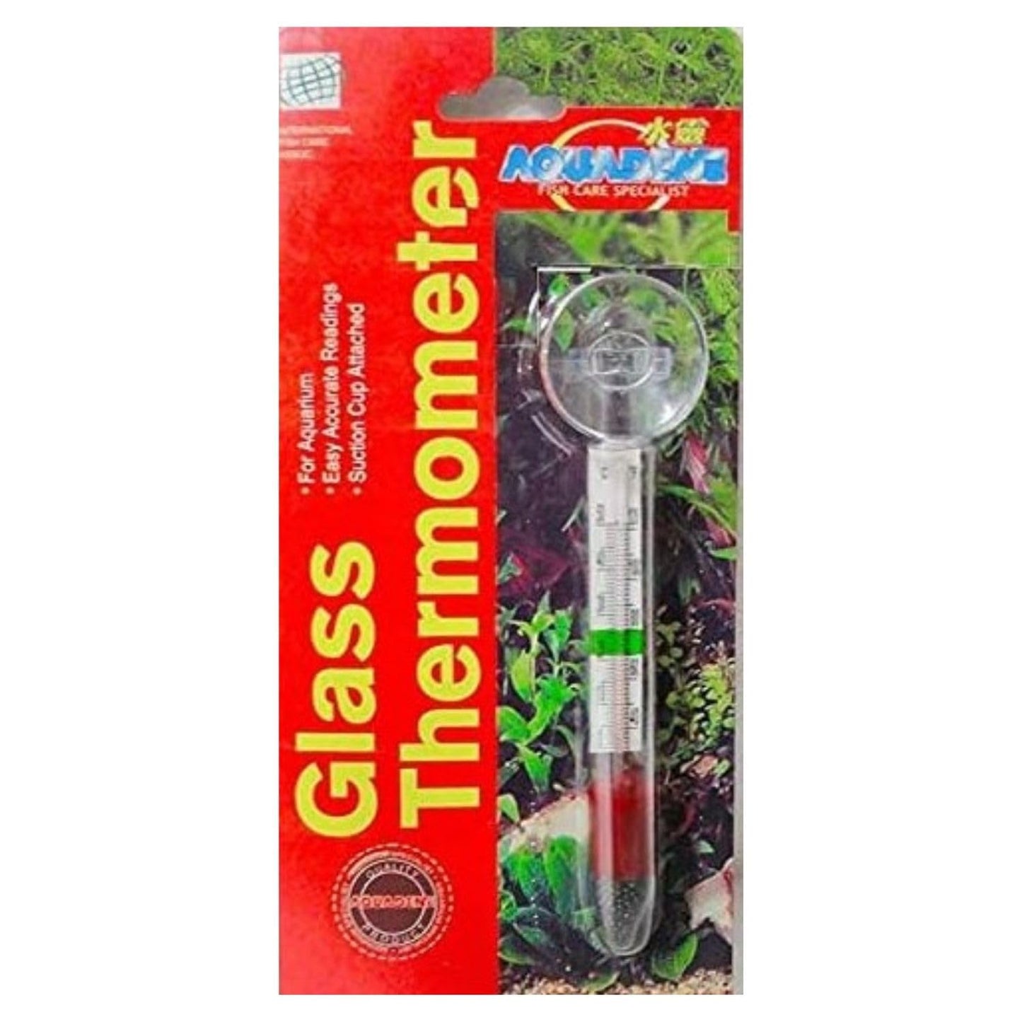 Dophin TH-002 Glass Thermometer | Easy Accurate Readings | Maintains Biological Balance | Suction Cup Attached | (Original from Tunai Store) (TH-002)