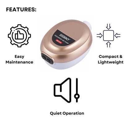 S0B0 SB-618 Air Pump for Aquarium Fish Tank | Adjustable Flow Rate | Dual Outlet | Power: 3W | F.Max: 2 x 3.4L/min | Original from Tunai Store