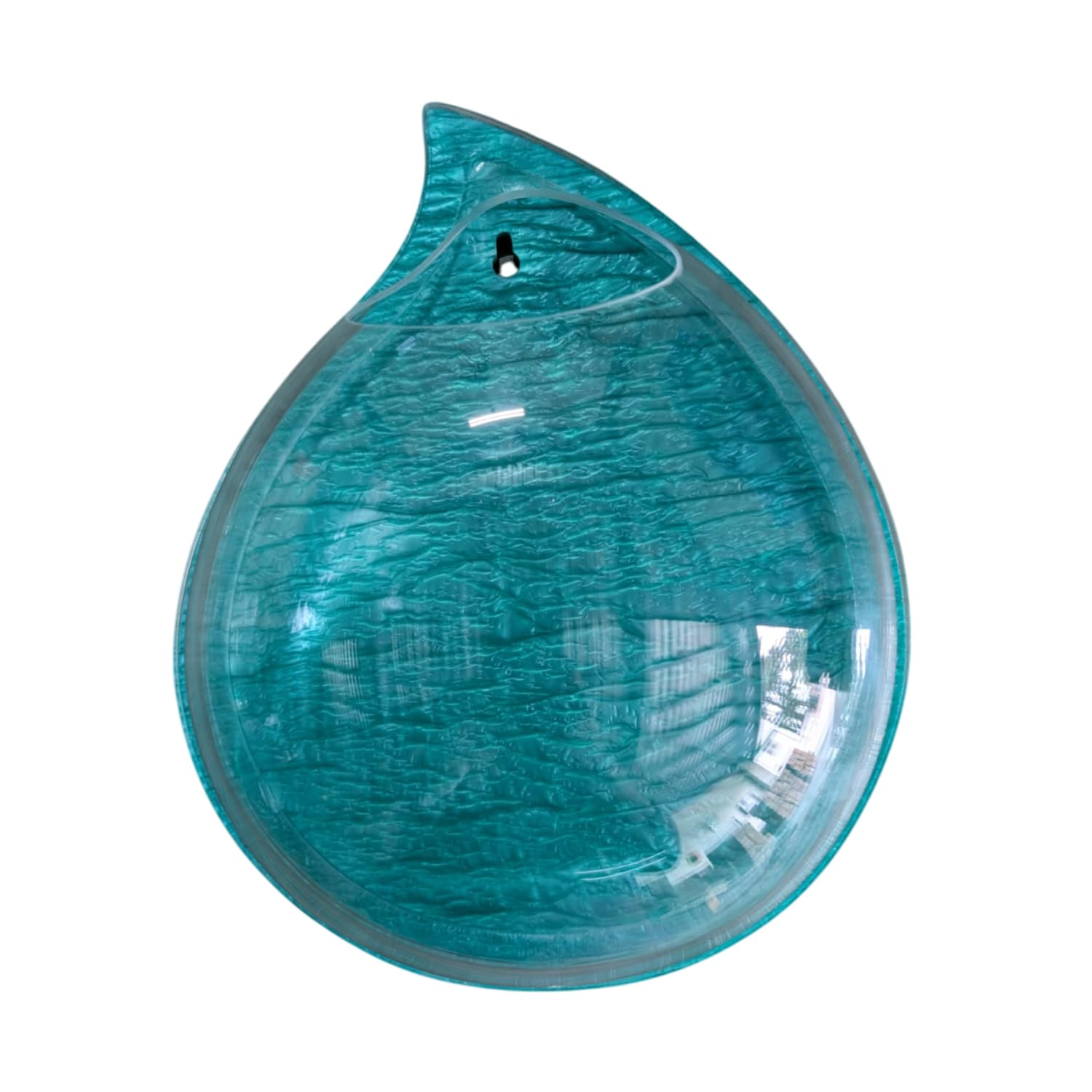 Wall Mount 12-inch Blue Drop Shape Fish Bowl – Decorative Hanging Aquarium (Without Stand) | Space Saving Design | Compact Aquarium for Betta, Guppies & Plants