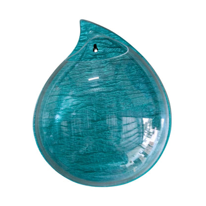 Wall Mount 12-inch Blue Drop Shape Fish Bowl – Decorative Hanging Aquarium (Without Stand) | Space Saving Design | Compact Aquarium for Betta, Guppies & Plants