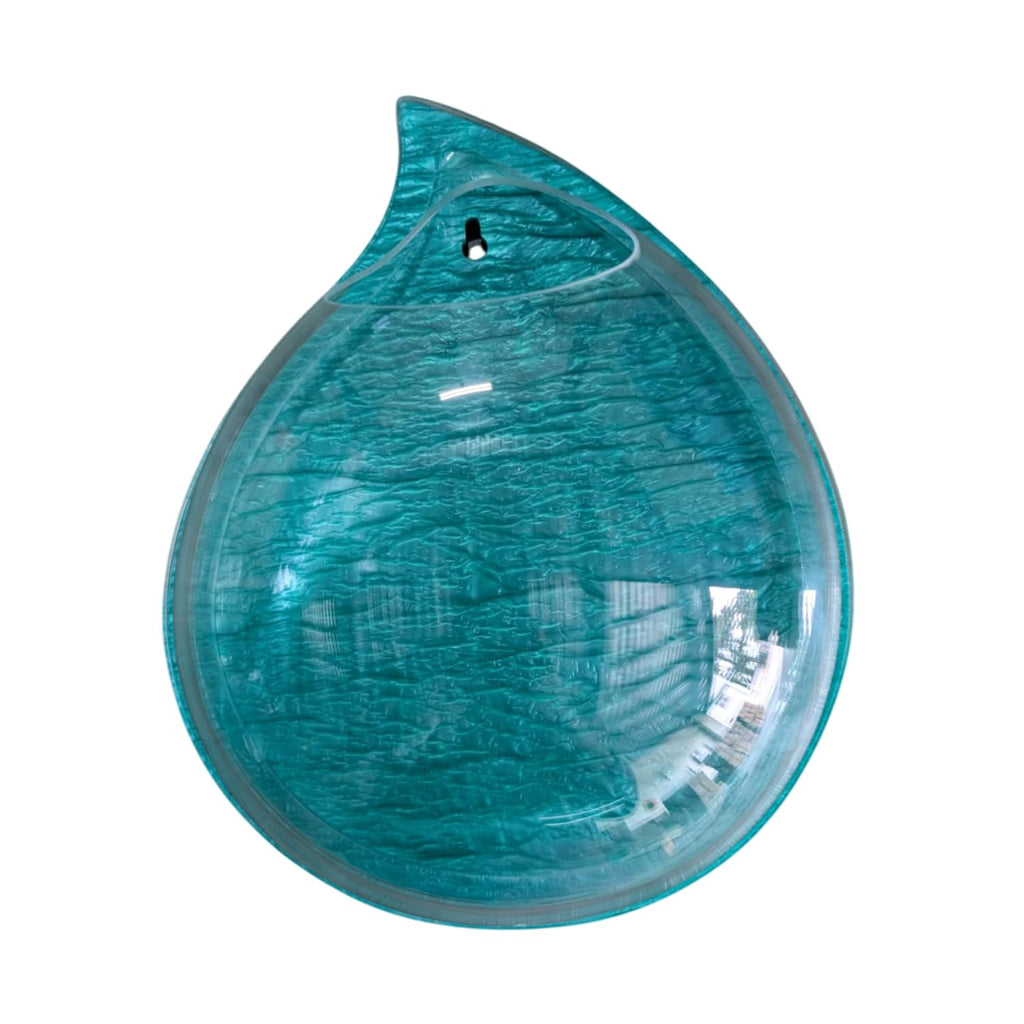 Wall Mount 12-inch White Drop Shape Fish Bowl – Decorative Hanging Aquarium (Without Stand) | Space Saving Design | Compact Aquarium for Betta, Guppies & Plants