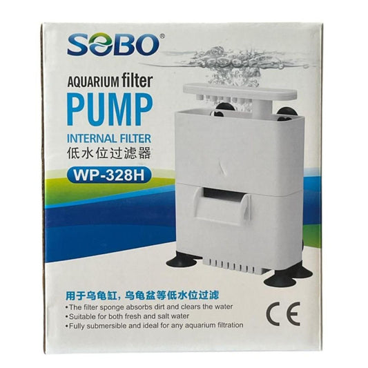S0B0 WP-328H Internal Filter for Aquarium Fish Tank | Completely Submersible | Output: 500L/H | Suitable for Fresh and Marine Water Tank | (Original from Tunai Store)