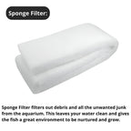 Tunai Bio Filtration 4 in 1 Aquarium Fish Tank Starter Kit Comes with Sponge 1 Piece, Activated Carbon - 250g, Ceramic Media Rings - 250g and Bio Balls - 11 Pcs