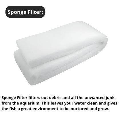 Tunai Bio Filtration 4 in 1 Aquarium Fish Tank Starter Kit Comes with Sponge 1 Piece, Activated Carbon - 250g, Ceramic Media Rings - 250g and Bio Balls - 11 Pcs