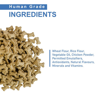 Tunai Super Saver Dog Biscuits | Dog Treats | Dog Food | 1kg Real Chicken Meat Flavoured Bone Shaped Biscuits for Adult Dogs Best Training Treats