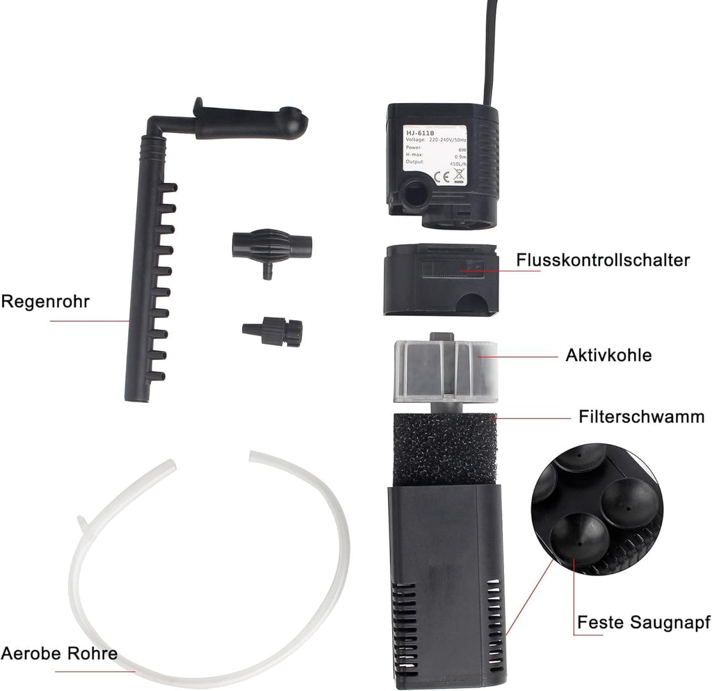 SunSun HJ-532 5W Aquarium Fish Tank Internal Filter (HJ-532 | 5W | 350L/H | Upto 2.5 Feet Tank)