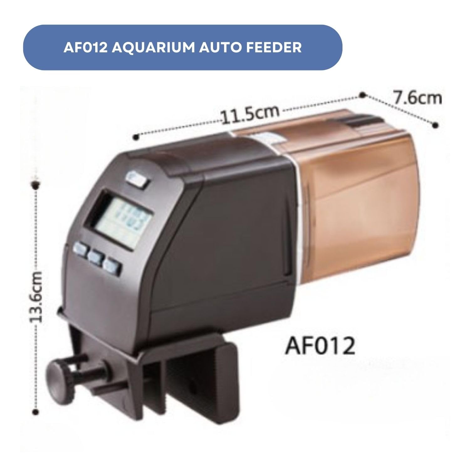 Dophin AF012 LCD Aquarium Auto Feeder | Electric Control and Clear LCD Screen | Suitable for Food Pellets and Flakes | (Original from Tunai Store)
