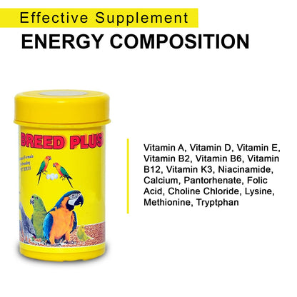 SF+ Breed Plus Advanced Formula for Bird Breeding |50g| Improves Better Fertility, Egg Production for Love Birds, Budgies, Cockteils & Finches