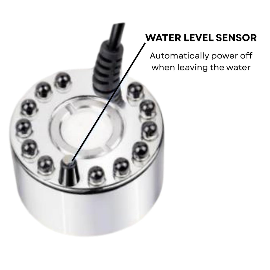 S0B0 M-10L Mist Maker for Aquarium Fish Tank | Produces a Natural White Mist | 20mm Ceramic Disc | Lamps with 12 LED by Combining Blue, Green and Red | Original from Tunai Store