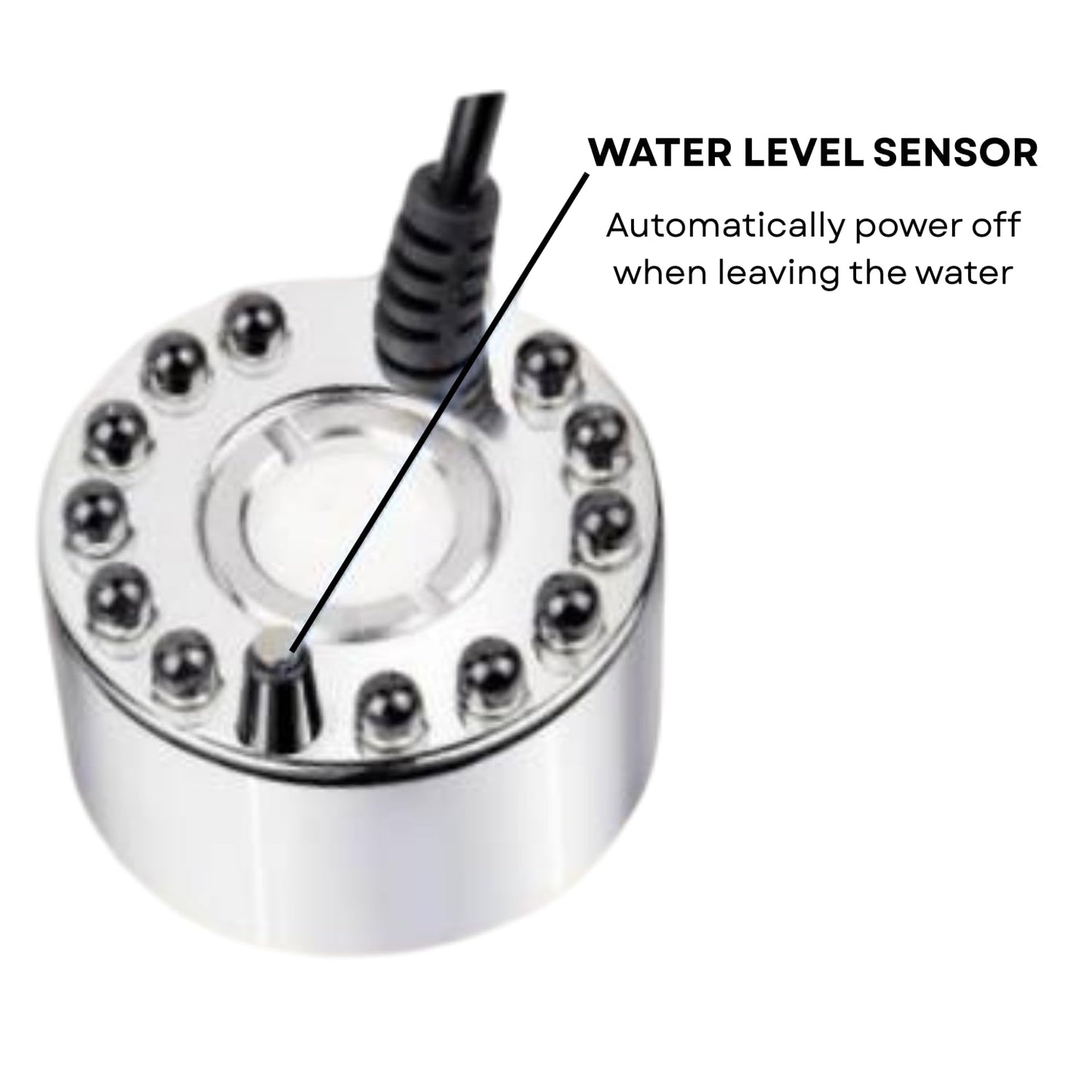 S0B0 M-10L Mist Maker for Aquarium Fish Tank | Produces a Natural White Mist | 20mm Ceramic Disc | Lamps with 12 LED by Combining Blue, Green and Red | Original from Tunai Store