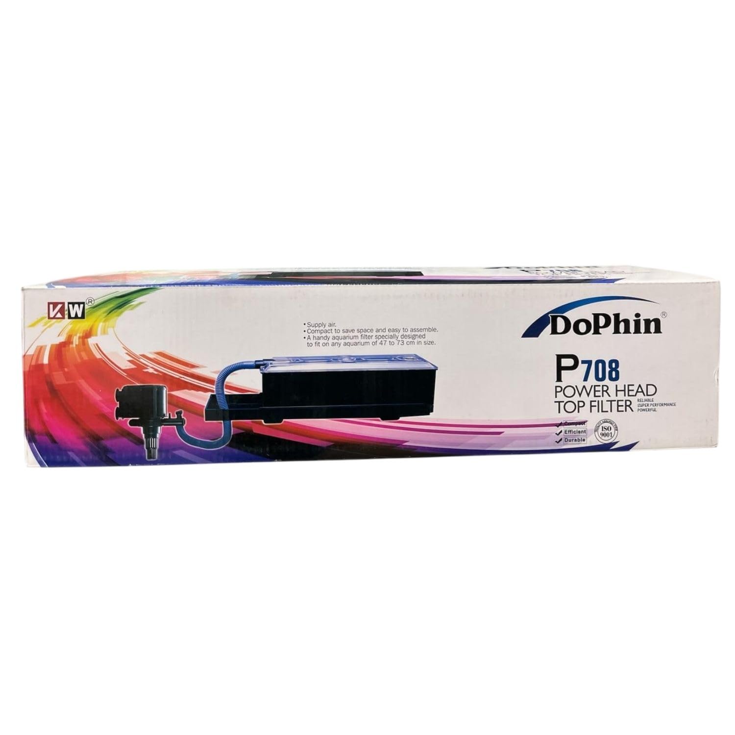 Dophin P708 Power Head Top Filter for Aquarium Fish Tank | Compact, Efficient and Durable | Output: 1200/1100L/H | Suitable for Tank Size 220L | (Original from Tunai Store)