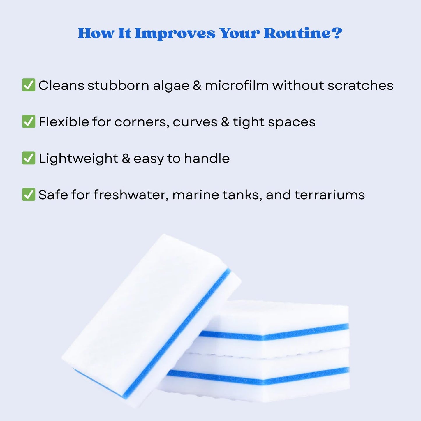 The Scape Right Series MAYA Double Dotted Algae Cleaning Pads | Premium-Grade Aquarium Glass Cleaner (3 Pads)