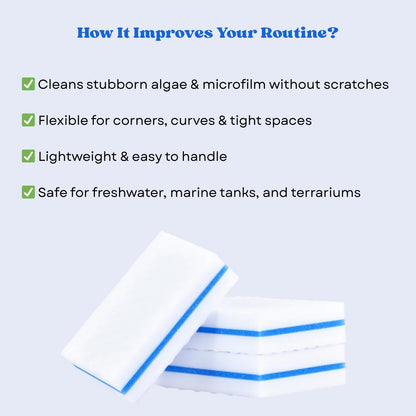 The Scape Right Series MAYA Double Dotted Algae Cleaning Pads | Premium-Grade Aquarium Glass Cleaner (3 Pads)