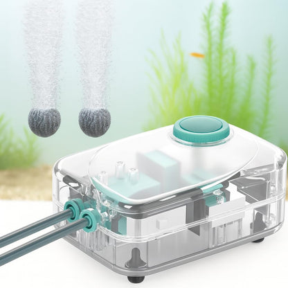 SOBO AQ-016 Aquarium Air Pump (6W | 6L/Min) | Ultra-Quiet Dual Outlet Oxygen Aerator with Adjustable Flow Control | Energy-Efficient Durable Design | Free 3M Tube, 2 Air Stones & Check Valves