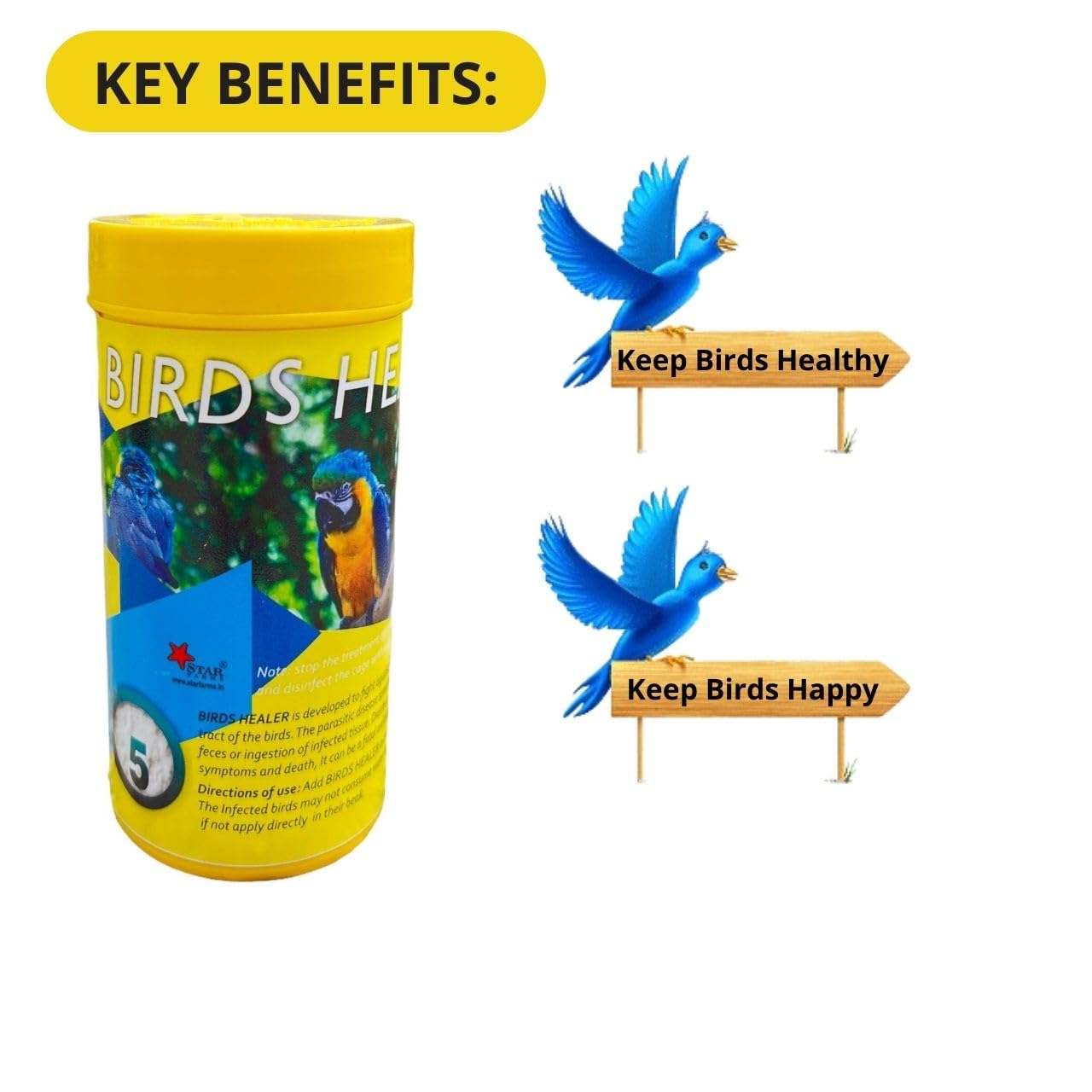 SF+ Bird's Healer Health Supplement | Health Supplement for Pet Birds | Original from TUNAI Store | 100gms
