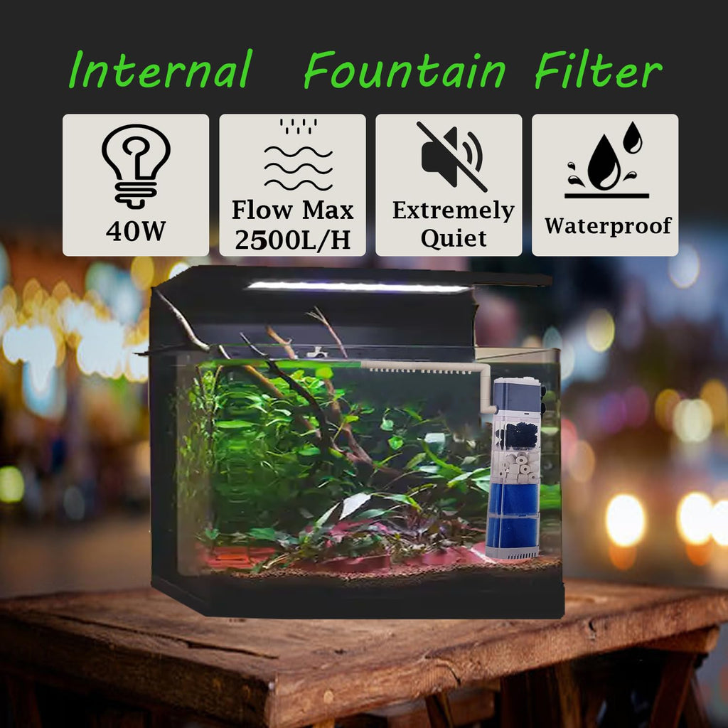 Venus Aqua Multi-Function Aquarium Internal Filter with Adjustable Rainfall & Aeration Modes for Fish Tanks (VS-920FC|40W|2500L/H)