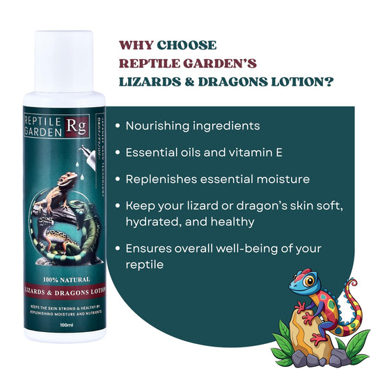 Reptile Garden Lizard & Dragon Lotion | Keep Your Lizard or Dragon’s Skin Soft, Hydrated, and Healthy (100 ml)