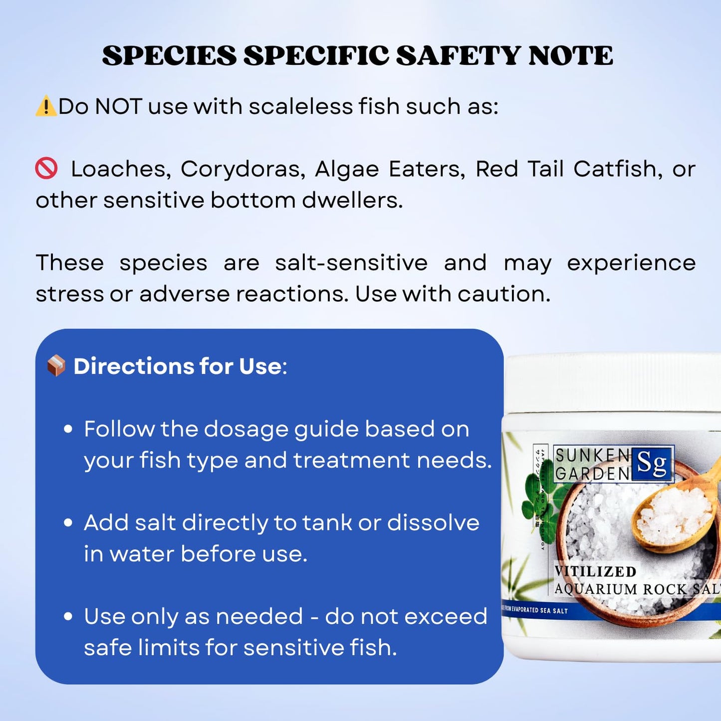 Sunken Garden Vitalized Aquarium Salt | Ideal for Aquarium | Premium-Grade Sea Salt for Freshwater Fish Wellness (250 GMS)