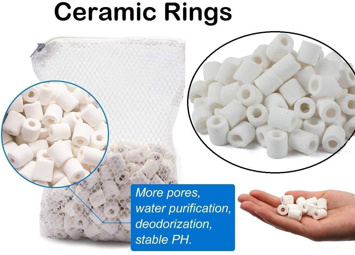 TUNAI Ceramic Rings for Aquarium | 500gm | Acts as a Bio Media | Can be Used in Both Fresh and Sea Water