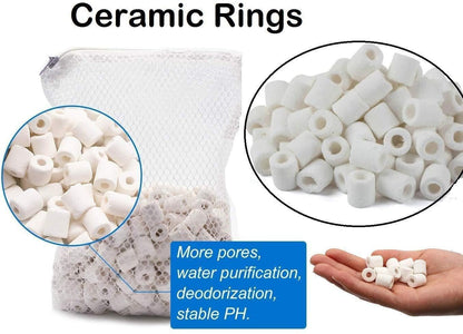 TUNAI Ceramic Rings for Aquarium | 500gm | Acts as a Bio Media | Can be Used in Both Fresh and Sea Water