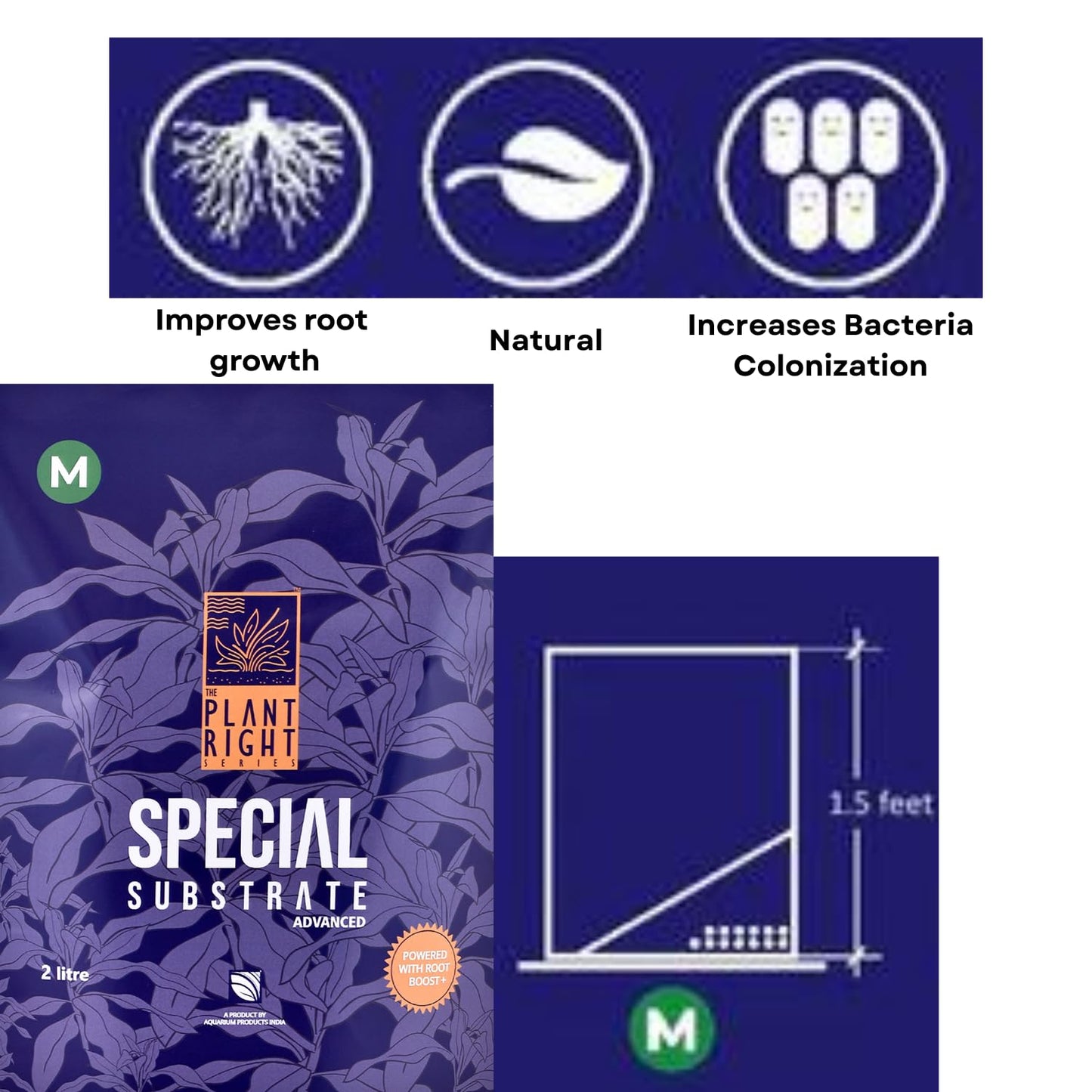 The Plant Right Series Special Substrate | Vibrant Aquatic Plants | The Ultimate Solution for Aquascaping Enthusiasts (2 L - Medium)