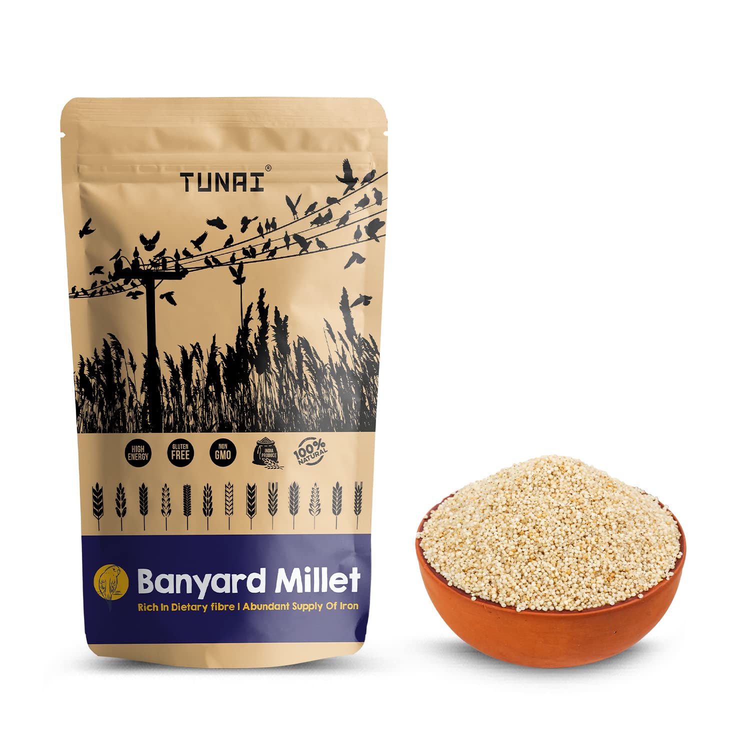 TUNAI Yellow Millets Bird Feed |450G|Essential Bird Food For Canaries, Finches, Budgies, Parakeets, Parrotlets, Conures, Eclectus, Senegals, Parrots, & Cockatiels, For All Life Stages