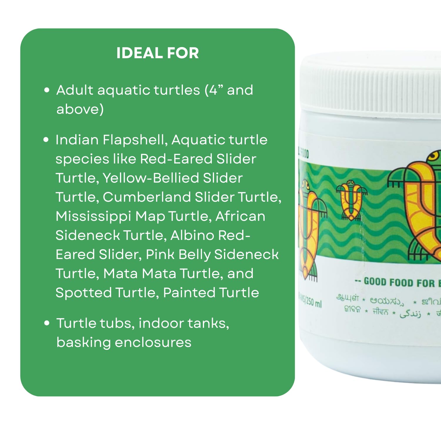 Life AAYU Adult Turtle Food | Ayurvedic Diet for Strong Shell, Gut Health & Digestion | Spirulina & Calcium Enriched | (100 GMS)