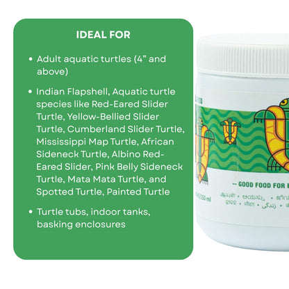 Life AAYU Adult Turtle Food | Ayurvedic Diet for Strong Shell, Gut Health & Digestion | Spirulina & Calcium Enriched | (100 GMS)