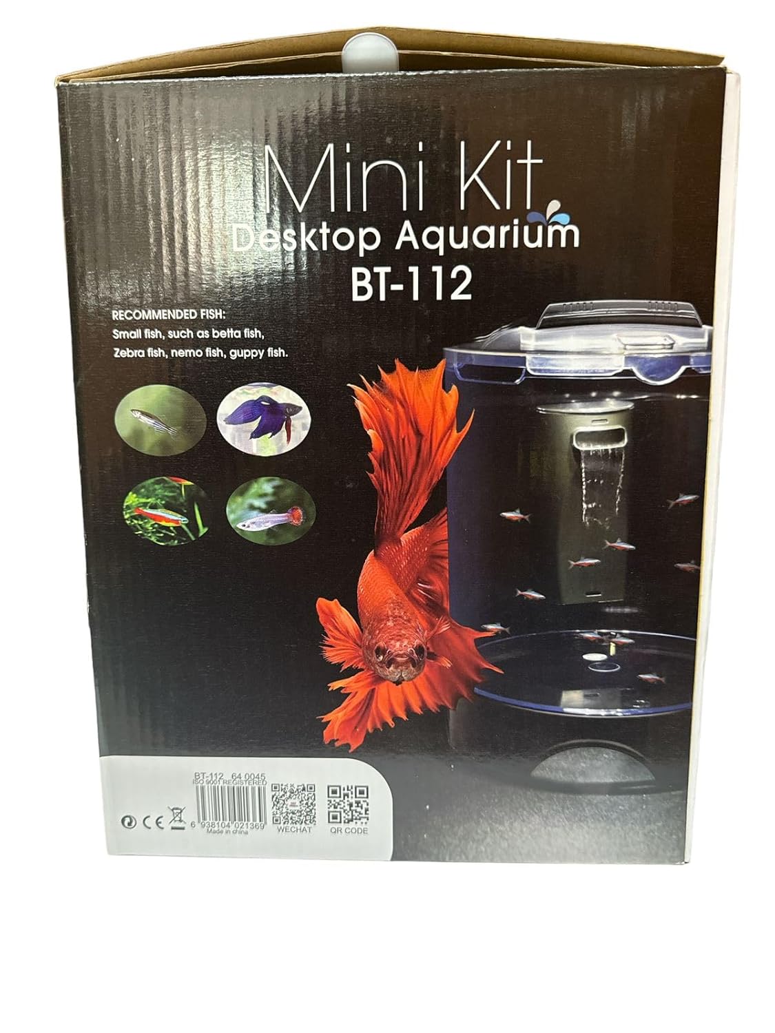 Tunai+ KW BT112 All-in-One DIY Aquarium Fish Tank Comes with Filter and Led Lights, 5.2 Ltrs Capacity Suitable for Small Fish Like Betta, Zebra, Guppy, Tetras & Others
