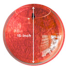 Wall Mount 15-inch Red Round Shape Fish Bowl – Without Stand | Modern Aquarium for Home, Office & Café Décor | Space Saving & Compact Design | Elegant Fish Tank & Plant Terrarium
