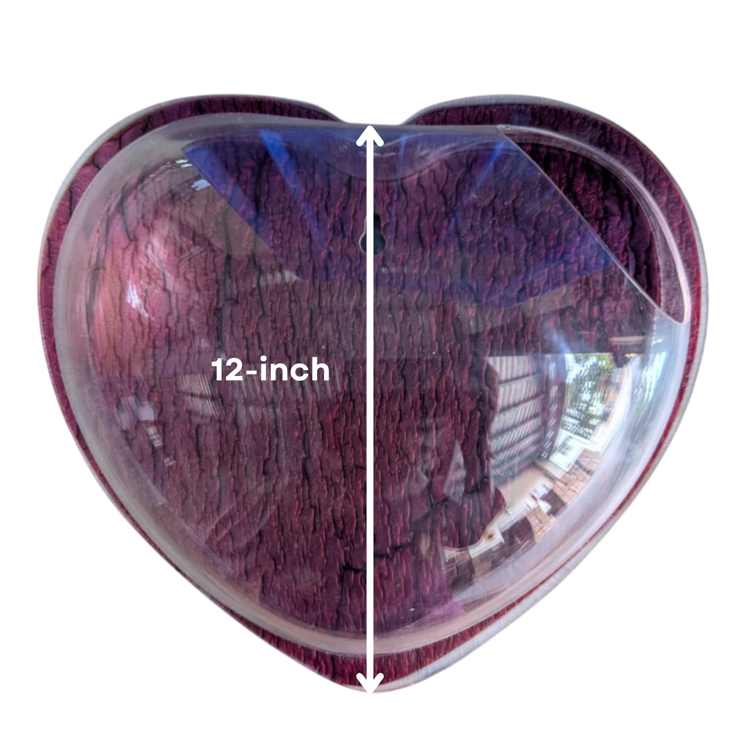 Wall Mount 12-inch Wine Heart Shape Fish Bowl – Without Stand | Modern Aquarium for Home, Office & Café Décor | Space Saving Design | Elegant Fish Tank & Plant Terrarium | Compact Design