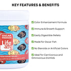 Life AAYU Oscar Premium Fish Food | Color-Boosting, Immunity-Enhancing Ayurvedic Pellets | (200 GMS)
