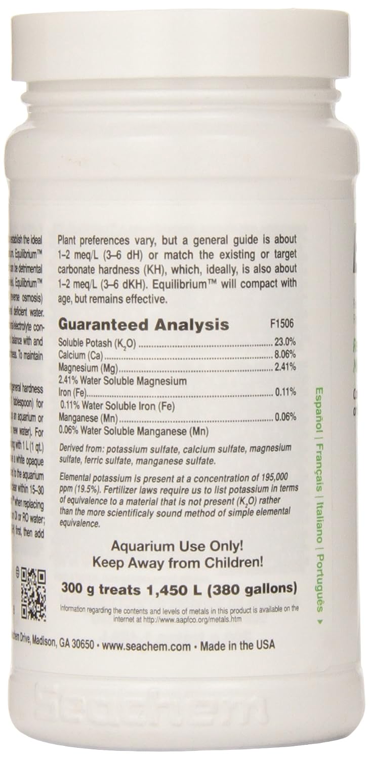 Seachem RS Electricals Equilibrium Aquarium Water Conditioner, 300 g