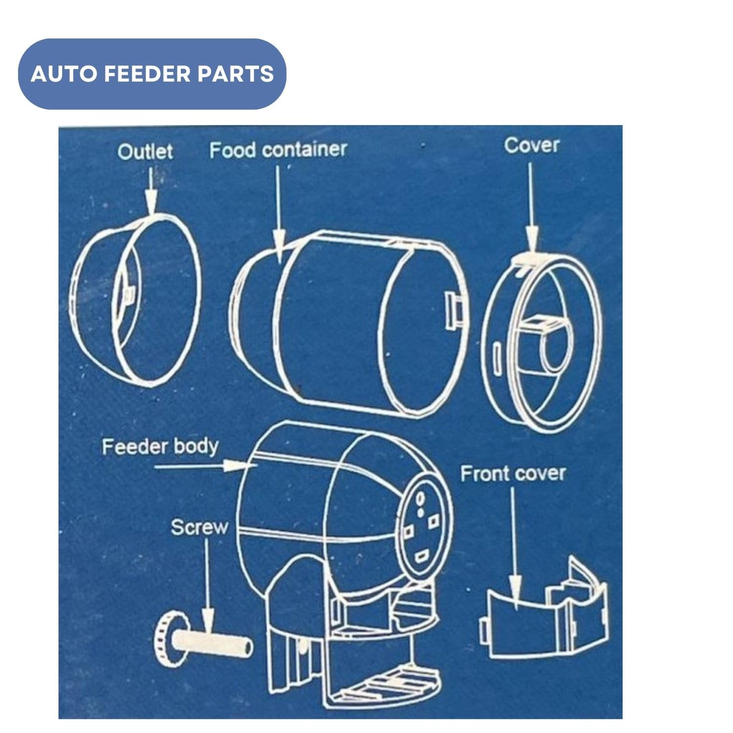 Dophin AF015 Aquarium Auto Feeder | Battery Version | Easy to Operate | Designed to Dispense Food to Fish | (Original from Tunai Store)