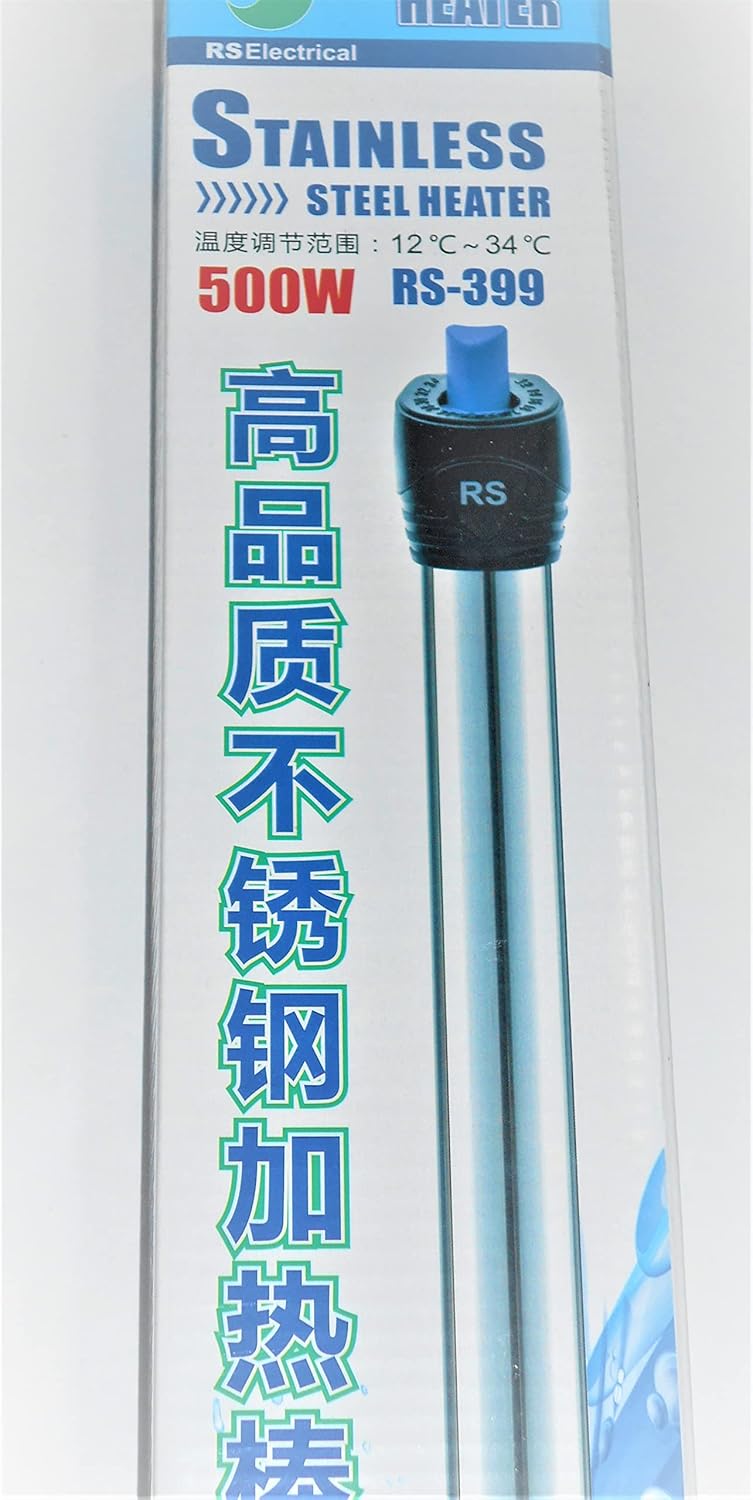 SURBHI Rs Electrical Aquarium Steel Heater(500 Watt)With Auto On/Off Thermostat 6 To 8 Ft Tank Imported Submersible Aquarium Immersion High Stainless Steel Heater