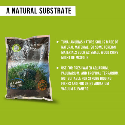 ANUBIAS Japanese Black Soil Substrate for Aquarium (Original Imported from Tunai Store) Perfect for Both Plants, Fish, & Shrimps. Paludarium & Tropical Terrarium (Black Soil, 3L)