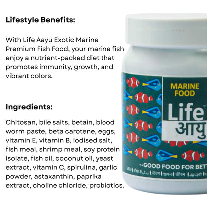 Life AAYU Marine Fish Food | Nutrient-Packed Diet | (70 GMS, Regular)