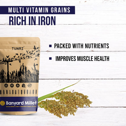 Tunai Barnyard Millets Bird Feed | 450g | Perfect Calcium Rich Bird Food for Canaries, Finches, Budgies, Conures, Cockatiels, Small Conures, Quaker Parrots & Others