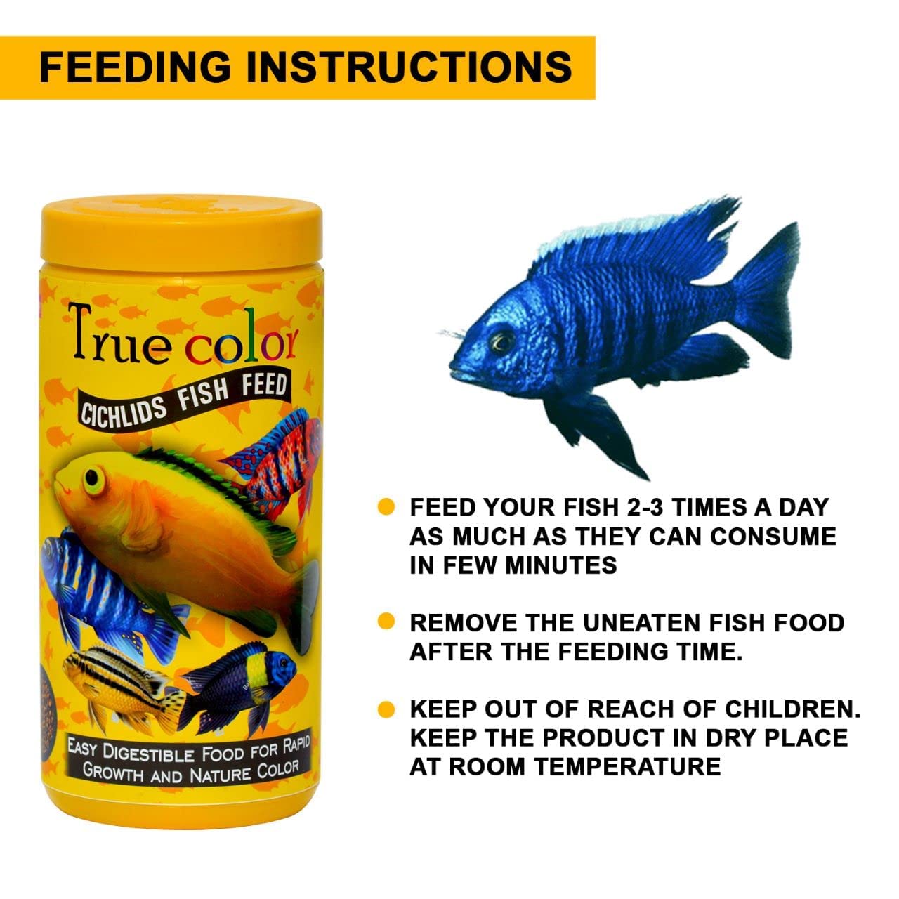 TUNAI SF+ True Color Fish Food for Cichlids|700g|Fortified with 40% Protein, Boost Color and Growth, All Life Stages, pellet