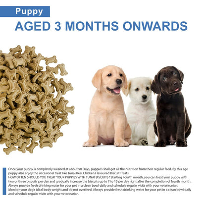 Tunai Super Saver Dog Biscuits | Dog Treats | Dog food |1KG | Real Chicken Dog Biscuits for All Weaning Puppies Training Treats | Extra Value Silver Pack, Regulates Dental Health And Better Skin Coat Also Fed To All Dogs