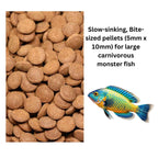 ON+ Colossus Q2 Sinking Protein Sticks Fish Food (Original from Tunai Store) | A Monster Fish Feast for Plecotomus, Cory Cat Fish, Loaches, Freshwater Stingrays (500gms, Sinking Pellets)