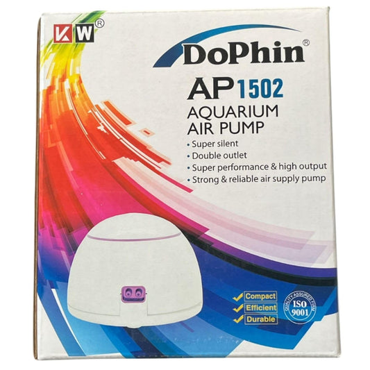 Dophin AP1502 Air Pump for Aquarium | Double Outlet | Output: 2L/min | Suitable for Fish Tank Size 120-200L | (Original from Tunai Store)