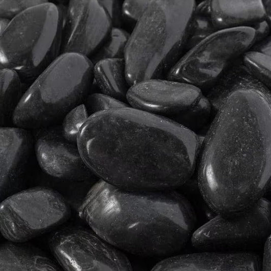 TUNAI Pebble Stones Substrate for Fish Tank, Aquarium, Terrarium, Paludarium (1KG) for Office and Home Decor, Plants and Other Purpose (Black Only, Standard)