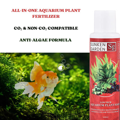 Sunken Garden Green – All-in-One Aquarium Plant Fertilizer | CO₂ & Non-CO₂ Compatible | Anti-Algae Formula (100 ml)